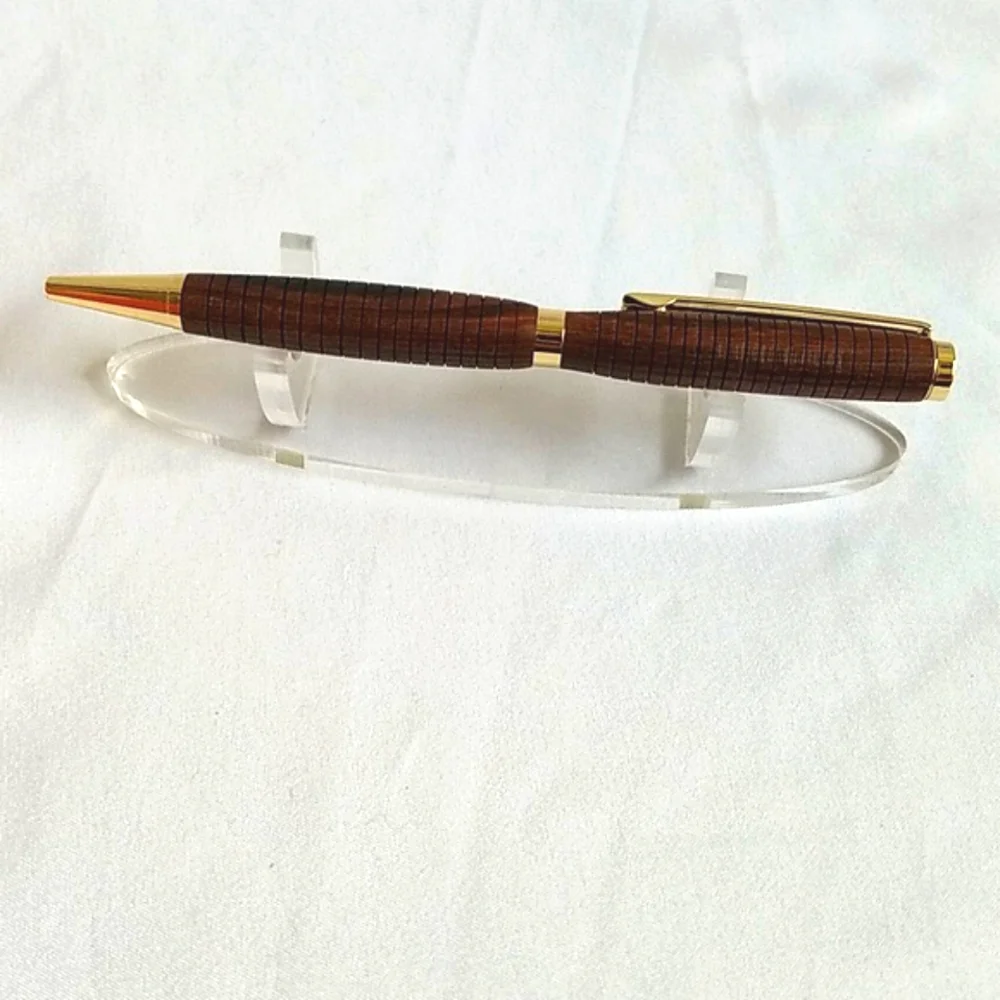 Hand Crafted Artisan Wooden Pen With Grooves Made in America